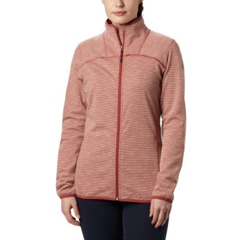 Columbia Firwood Camp Striped Full Zip Fleece, Chamarras Rojos Para Mujer | 183407-YCP